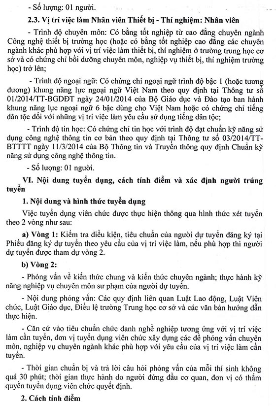 Trường THCS Đa Phước, Bình Chánh, TP. HCM tuyển dụng viên chức năm học 2020-2021
