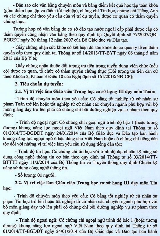 Trường THCS Gò Xoài, quận Bình Chánh, TP.HCM tuyển dụng viên chức năm học 2020 – 2021