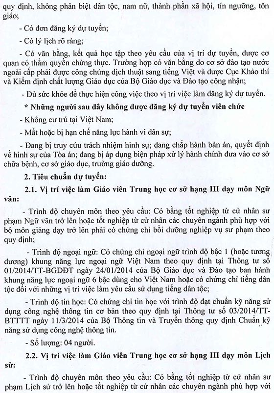 Trường THCS Lê Minh Xuân, Bình Chánh, TP.HCM tuyển dụng viên chức năm học 2020 – 2021