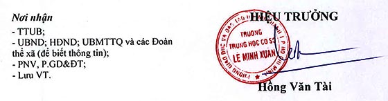 Trường THCS Lê Minh Xuân, Bình Chánh, TP.HCM tuyển dụng viên chức năm học 2020 – 2021