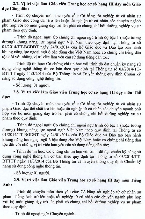 Trường THCS Nguyễn Văn Linh, Bình Chánh, TP.HCM tuyển dụng viên chức năm học 2020 – 2021