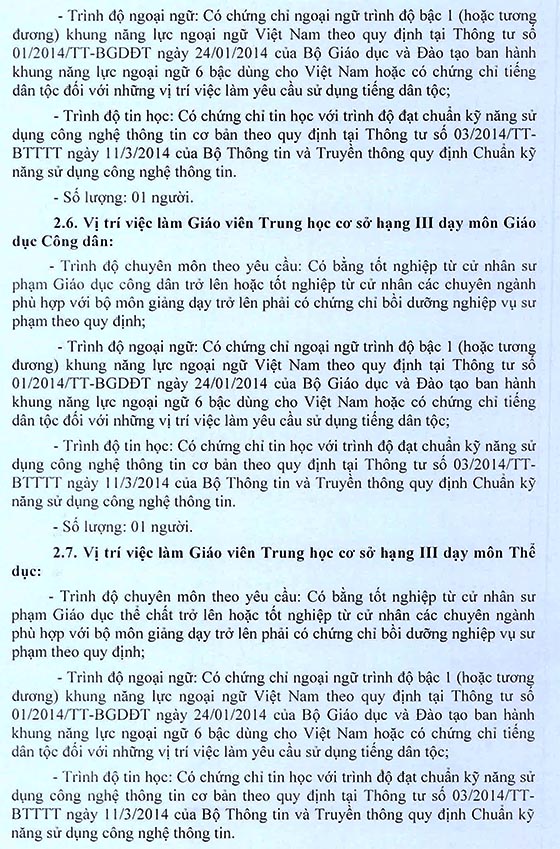 Trường THCS Qui Đức, Bình Chánh, TP.HCM tuyển dụng viên chức năm học 2020-2021