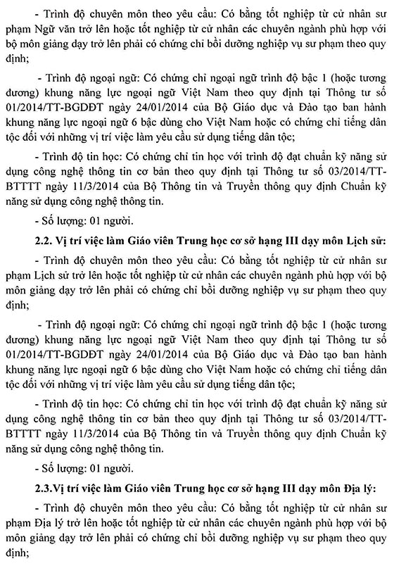 Trường THCS Tân Kiên, Bình Chánh, TP.HCM tuyển dụng viên chức năm học 2020-2021