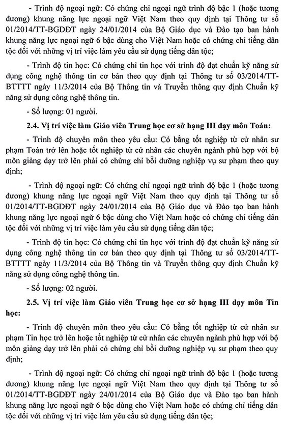 Trường THCS Tân Kiên, Bình Chánh, TP.HCM tuyển dụng viên chức năm học 2020-2021