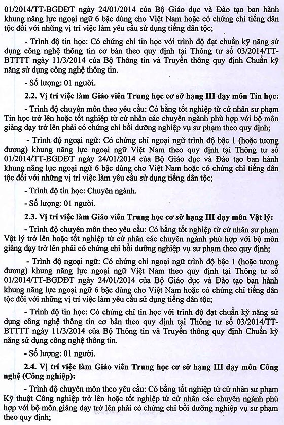 Trường THCS Tân Nhựt, Bình Chánh, TP.HCM tuyển dụng viên chức năm học 2020-2021