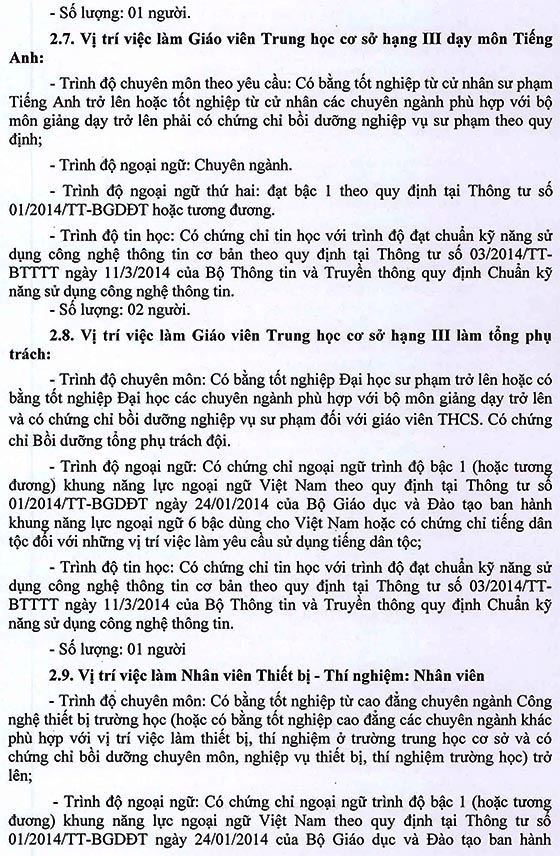 Trường THCS Tân Nhựt, Bình Chánh, TP.HCM tuyển dụng viên chức năm học 2020-2021