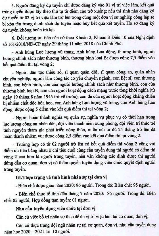 Trường THCS Tân Túc, Bình Chánh, TP.HCM tuyển dụng viên chức năm học 2020 – 2021