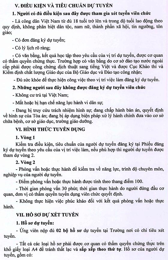 Trường Tiểu học Bình Lợi, Bình Chánh, TP. HCM tuyển dụng viên chức năm học 2020-2021