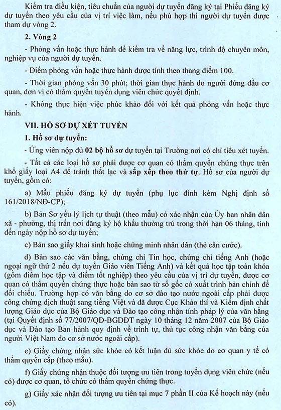 Trường Tiểu học Lại Hùng Cường, Bình Chánh, TP.HCM tuyển dụng giáo viên năm học 2020–2021