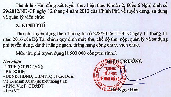 Trường Tiểu học Lê Minh Xuân 3, Bình Chánh, TP. HCM tuyển dụng viên chức năm học 2020 - 2021