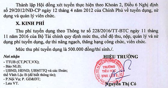 Trường Tiểu học Vĩnh Lộc B, Bình Chánh, TP. HCM tuyển dụng viên chức năm học 2020-2021