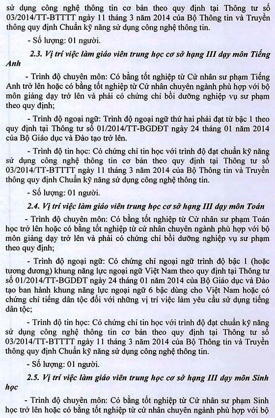 Trường Trung học cơ sở Vĩnh Lộc A, quận Bình Chánh, TP.HCM tuyển dụng viên chức năm học 2020 - 2021