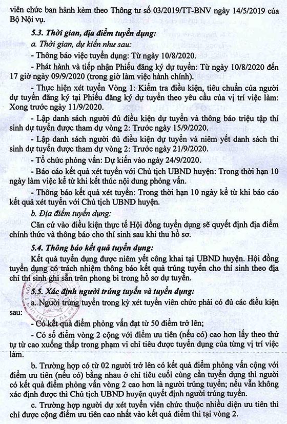 UBND huyện Hạ Hòa, Phú Thọ tuyển dụng viên chức năm 2020