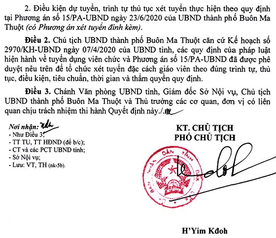 UBND TP.Buôn Ma Thuột, Đắk Lắk tuyển dụng đặc cách giáo viên năm 2020
