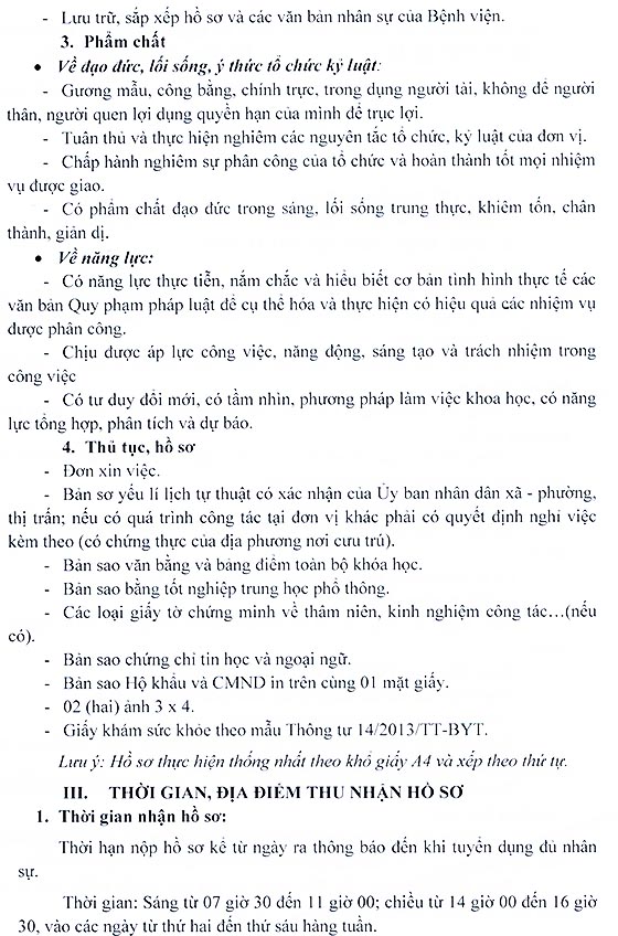 Bệnh viện Quận 11, TP.HCM tuyển dụng nhân sự năm 2020 