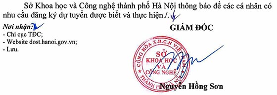 Sở Khoa học và Công nghệ tuyển dụng công chức năm 2020