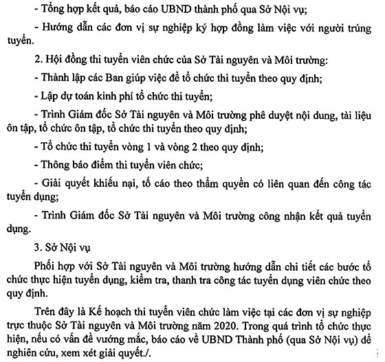 Sở Tài nguyên và Môi trường TP.Hà Nội tuyển dụng viên chức năm 2020