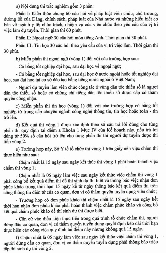 Sở Y tế tỉnh Gia Lai tuyển dụng viên chức năm 2020