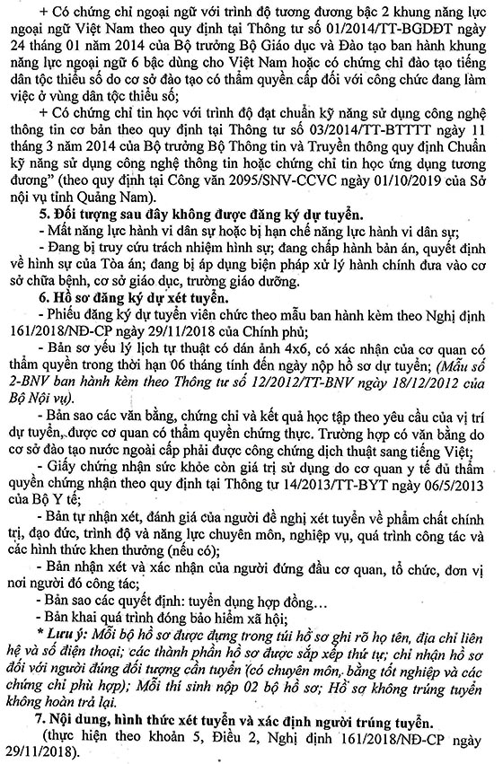 Trung tâm Phát triển quỹ đất Tx.Điện Bàn, Quảng Nam tuyển dụng viên chức năm 2020