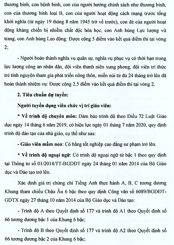 Trường Mầm non 30-4, Bình Chánh, TP.HCM tuyển dụng viên chức năm học 2020-2021