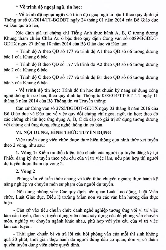 Trường Mầm non Thủy Tiên 2, Bình Chánh, TP.HCM tuyển dụng viên chức năm học 2020-2021