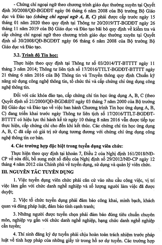Trường Tiểu học Châu Văn Liêm, Quận 6, TP.HCM tuyển dụng viên chức năm 2020 (Đợt 1)