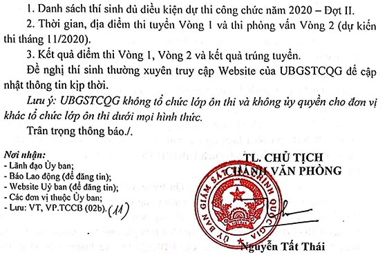 Uỷ ban Giám sát tài chính Quốc gia tuyển dụng công chức đợt 2 năm 2020