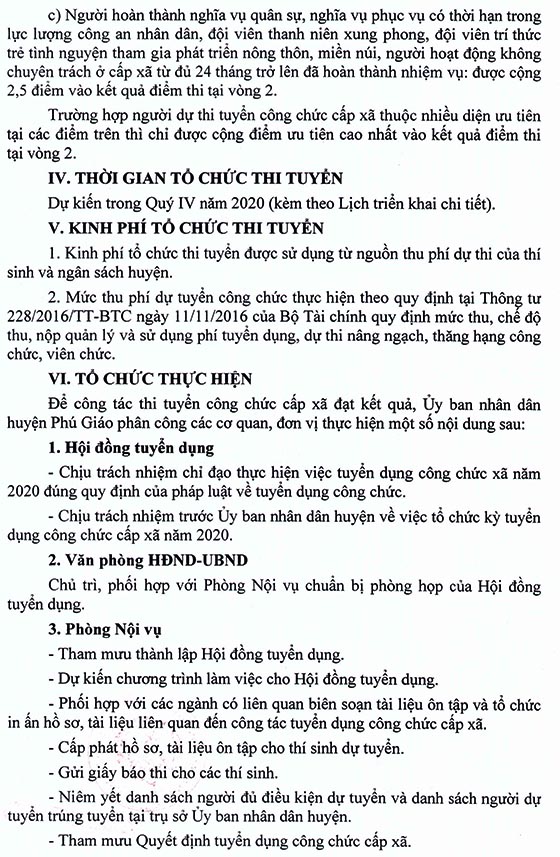 UBND huyện Phú Giáo, Bình Dương tuyển dụng công chức cấp xã năm 2020