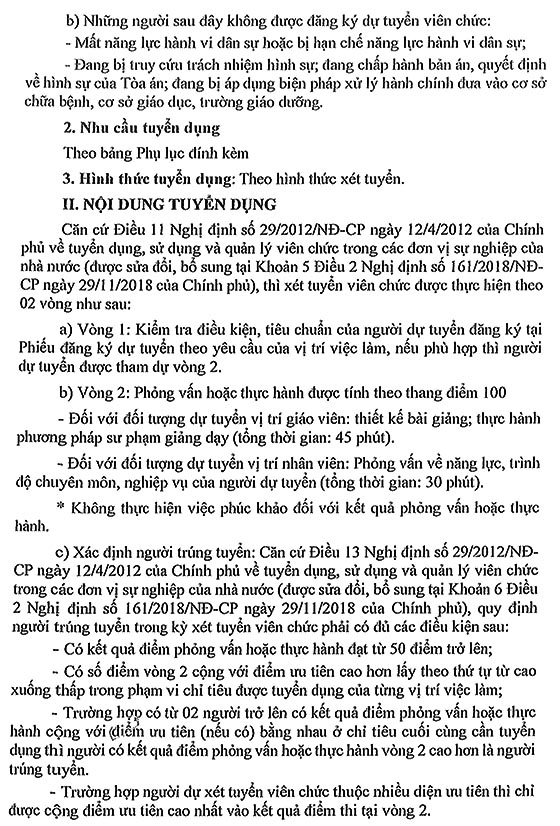 UBND TP.Biên Hòa, Đồng Nai tuyển dụng viên chức giáo dục năm 2020