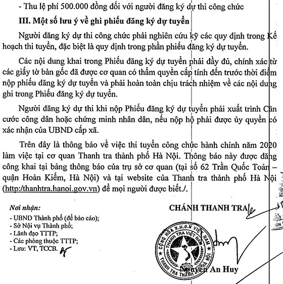 UBND TP.Hà Nội tuyển dụng công chức năm 2020