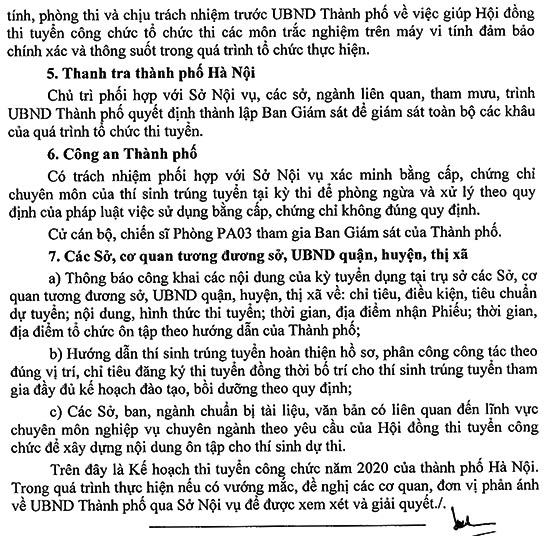 UBND TP.Hà Nội tuyển dụng công chức năm 2020