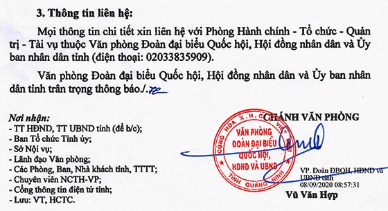 Văn phòng Đoàn ĐBQH, HĐND và UBND tỉnh Quảng Ninh tuyển dụng nhân sự năm 2020