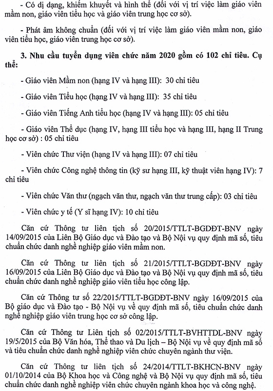 UBND huyện Định Quán, Đồng Nai tuyển dụng viên chức ngàng Giáo dục năm 2020