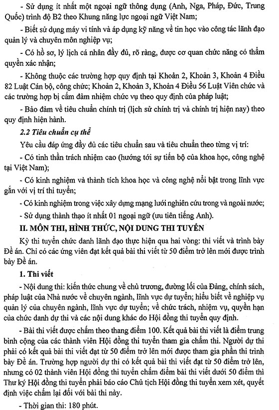 Bộ Khoa học và Công nghệ tuyển dụng Phó Viện trưởng Viện Khoa học và Công nghệ Việt Nam - Hàn Quốc năm 2020