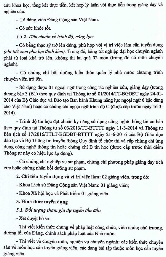 Học viện Chính trị khu vực IV tuyển dụng nhân sự năm 2020