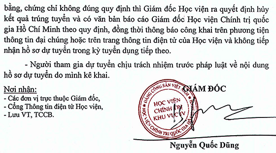 Học viện Chính trị khu vực IV tuyển dụng nhân sự năm 2020