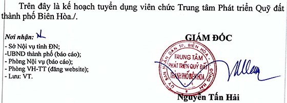 Trung tâm Phát triển quỹ đất thành phố Biên Hòa, Đồng Nai tuyển dụng viên chức năm 2020