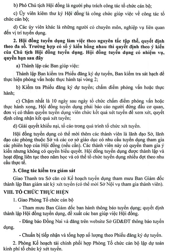 Sở Giáo dục và Đào tạo tỉnh Đồng Nai tuyển dụng viên chức năm học 2020 - 2021