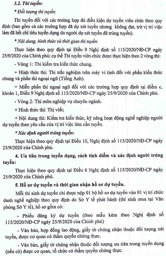 Sở Y tế tỉnh Tuyên Quang tuyển dụng viên chức y tế năm 2020