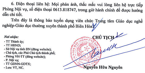 UBND thành phố Biên Hòa, Đồng Nai tuyển dụng viên chức TT GDNN - GDTX năm 2020