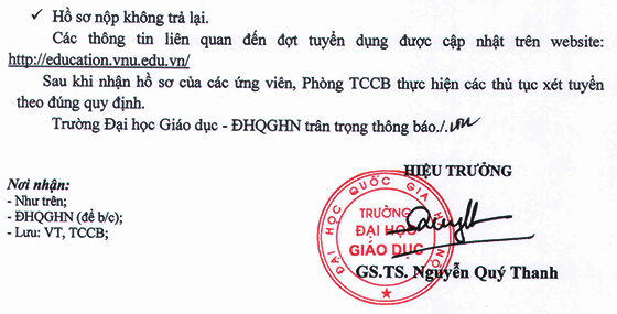 Trường Đại học Giáo dục tuyển dụng viên chức năm 2020