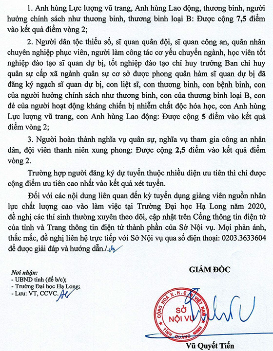 Trường Đại học Hạ Long, Quảng Ninh tuyển dụng giảng viên năm 2020