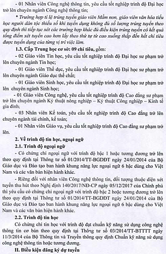 UBND huyện Đakrông, Quảng Trị tuyển dụng viên chức giáo dục năm 2020