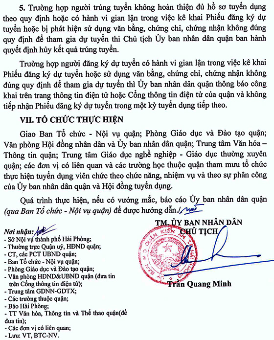 UBND quận Kiến An, Hải Phòng tuyển dụng viên chức năm 2020