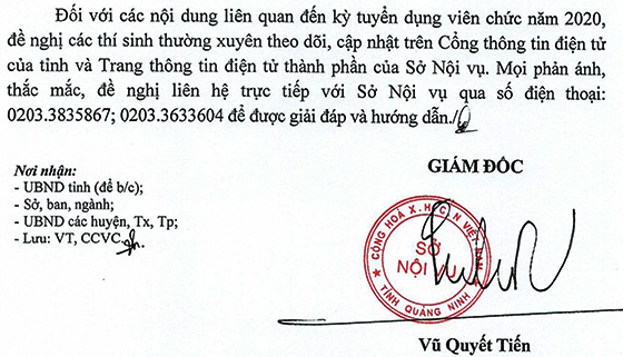 UBND tỉnh Quảng Ninh tuyển dụng viên chức năm 2020