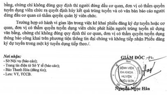 Bệnh viện đa khoa Triệu Sơn, Thanh Hóa tuyển dụng viên chức và lao động hợp đồng năm 2020