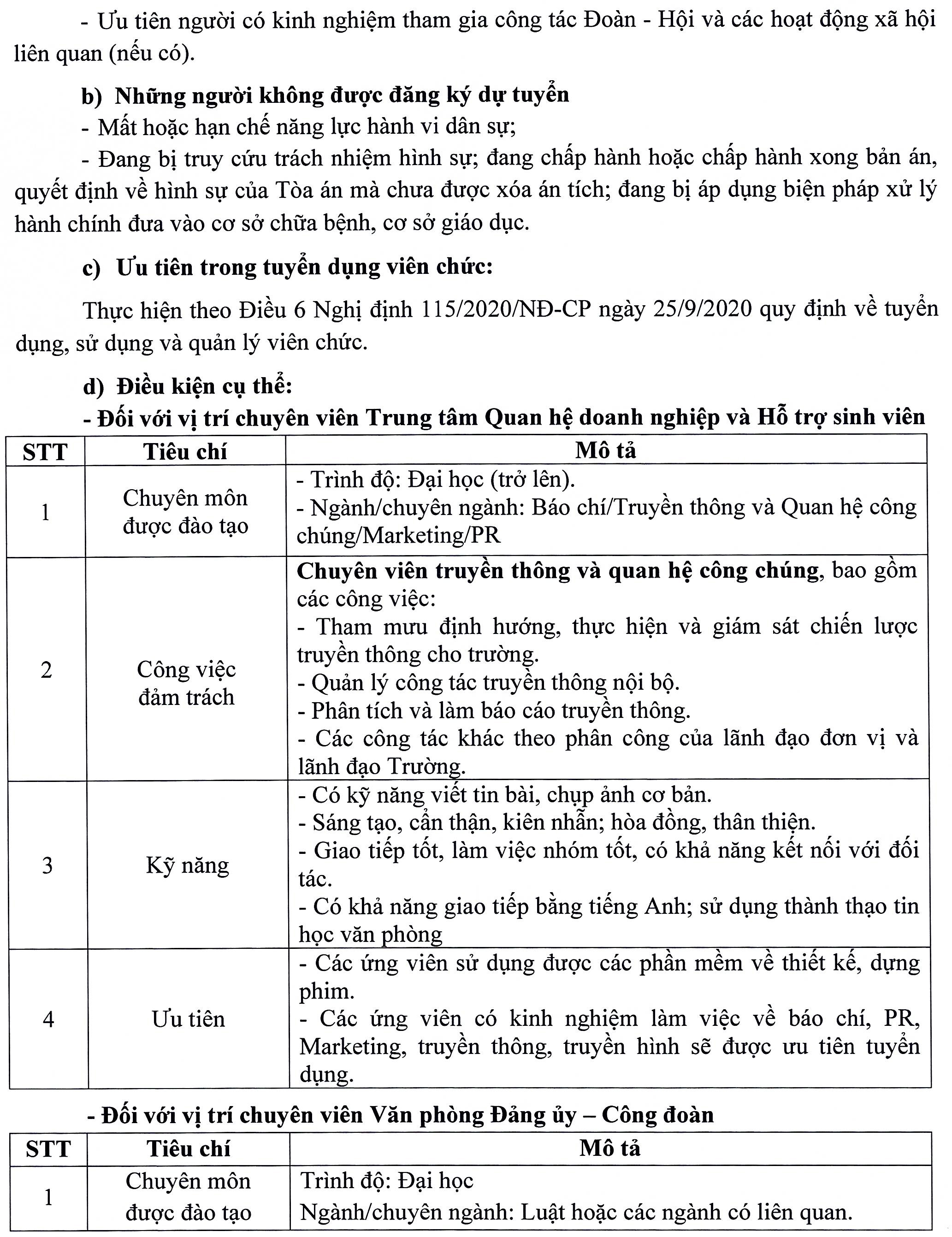 Đại học Luật TP. Hồ Chí Minh tuyển dụng viên chức năm 2020