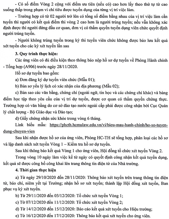 Đại học Luật TP. Hồ Chí Minh tuyển dụng viên chức năm 2020