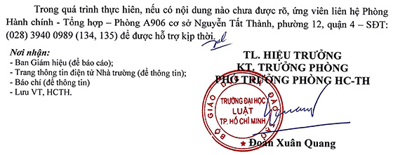 Đại học Luật TP. Hồ Chí Minh tuyển dụng viên chức năm 2020