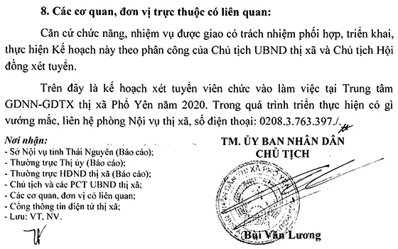 Trung tâm GDNN - GDTX thị xã Phổ Yên, Thái Nguyên tuyển dụng viên chức năm 2020